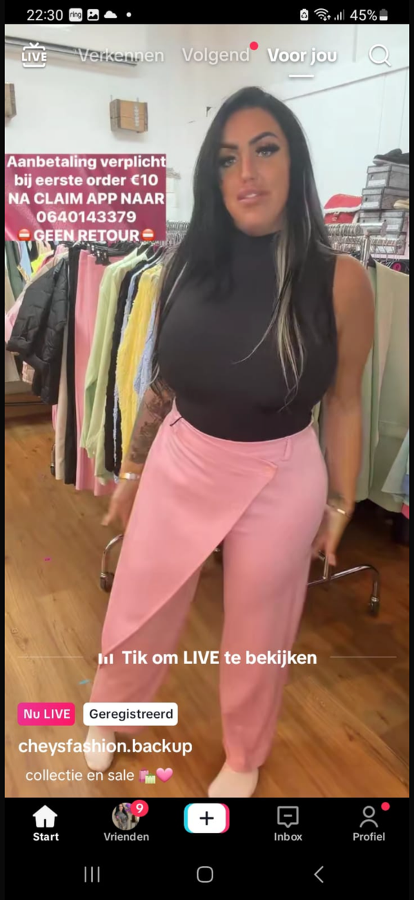 Roze overslag broek