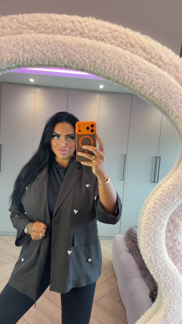 Oversized blazer met hartjes in 2 kleuren