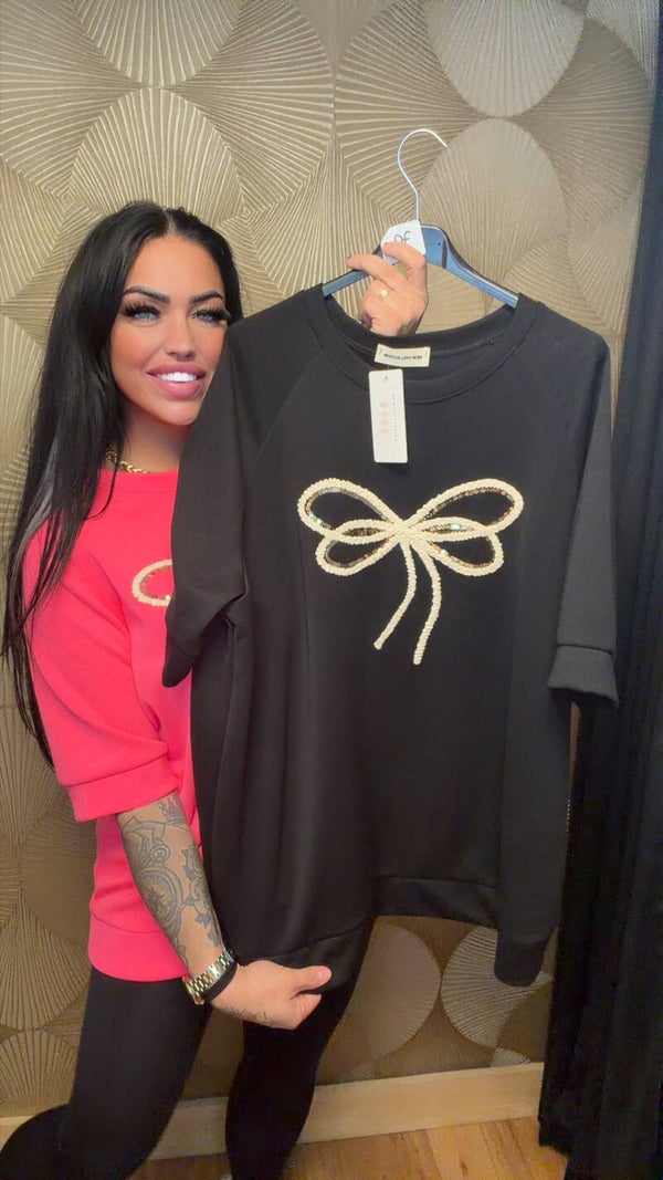 Oversized luxe shirt met strik