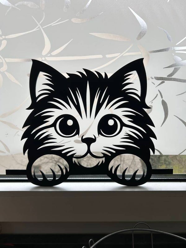 Katze Wand oder Fensterbild