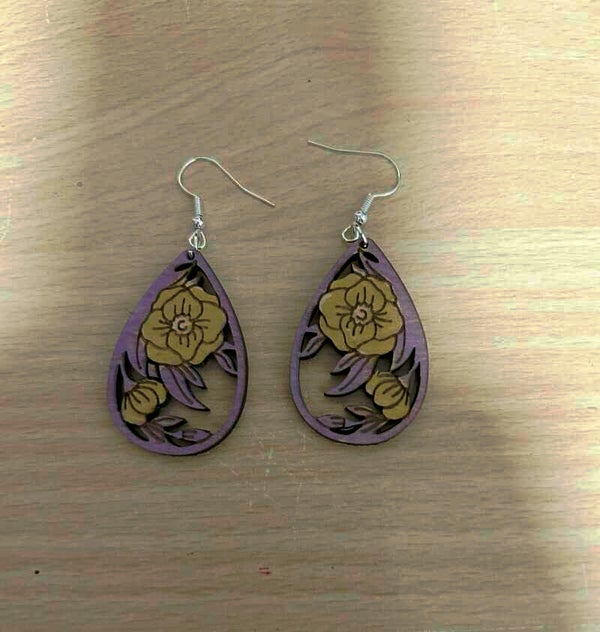Schöne Blumen Ohrringe Nr 6.