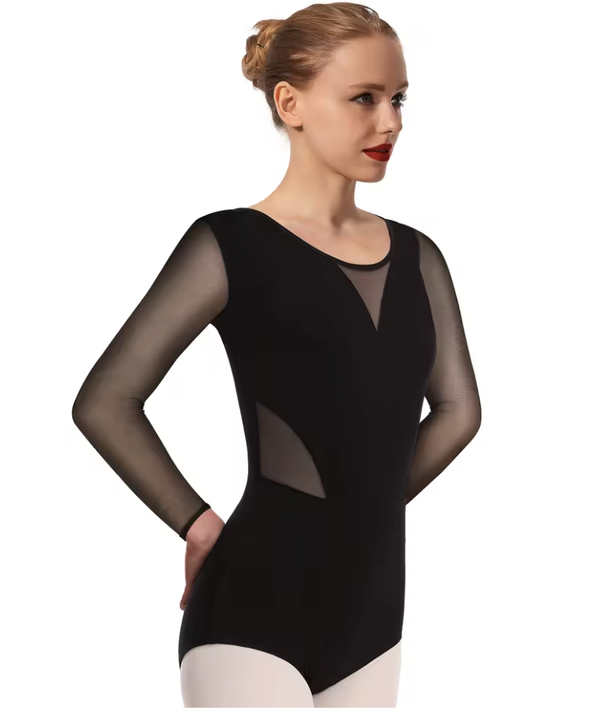 Ladies Long Sleeved Scoop Backed Leotard