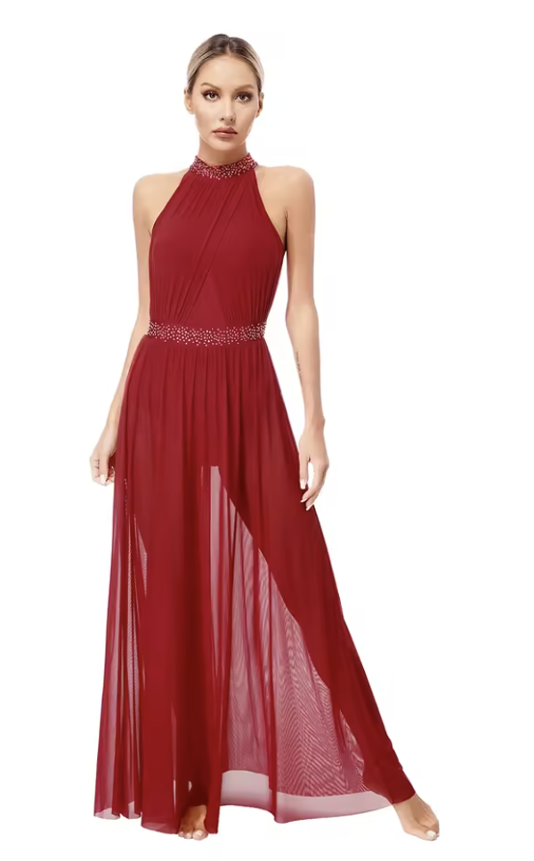 Ladies Full Length Lyrical dress with Rhinestone detailing