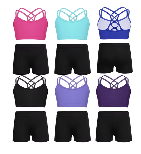 Girls’ Criss-Cross Tank & Dance Shorts Set