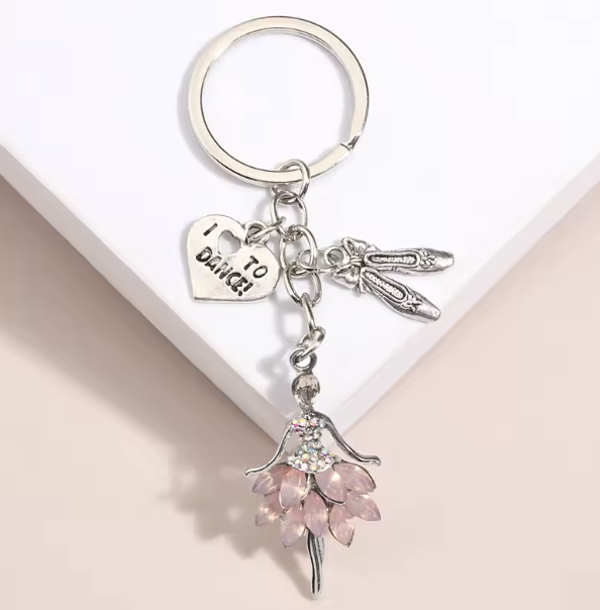 “I Love Dance” Ballet Keychain