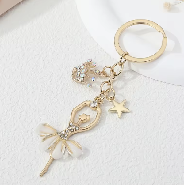 Handmade Enamel Ballet Dancer Keychain