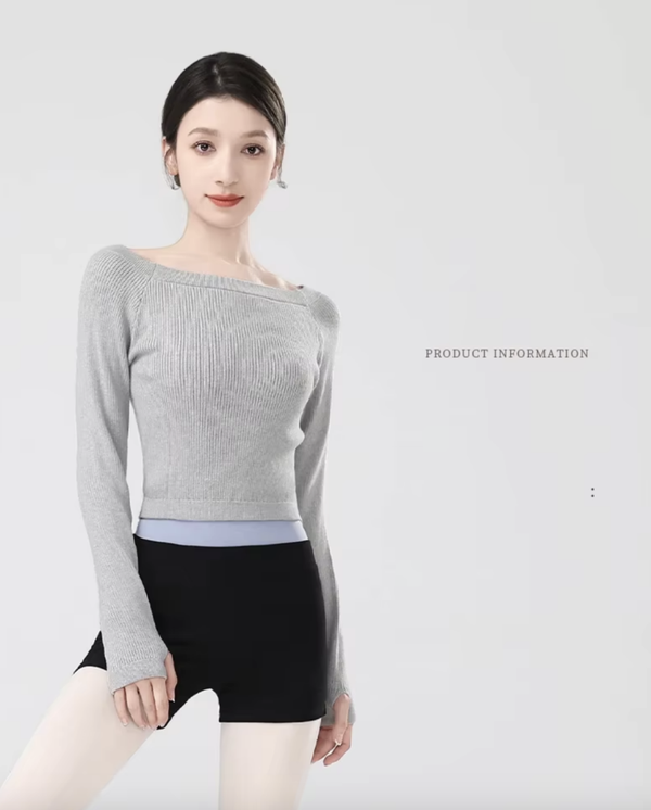 One-Shoulder Ballet Sweater