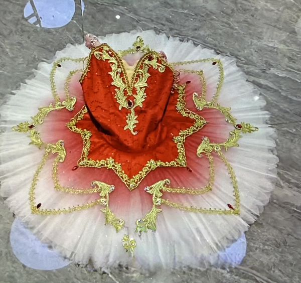 Red Bird Ballet Tutu – Professional 7-Layer Performance Costume