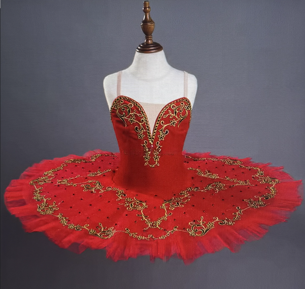 Red Velvet Ballet Tutu – Luxury Performance Costume