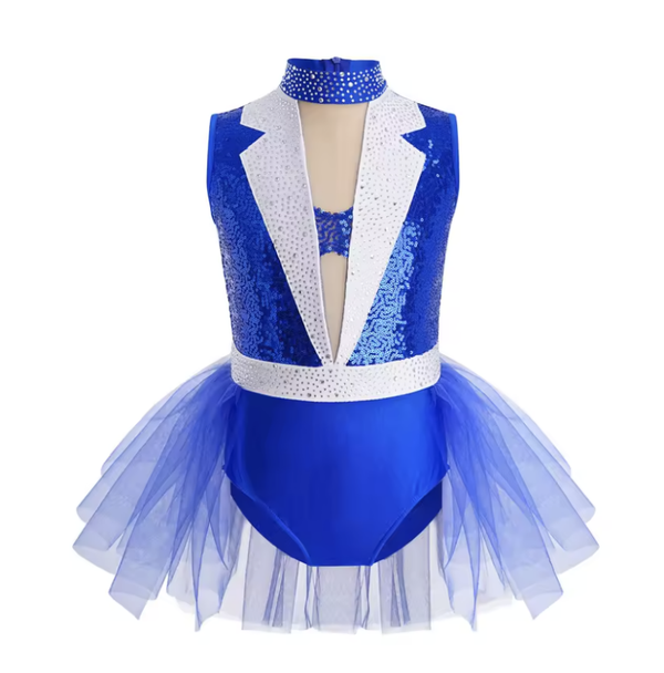 Blue Girls' Sparkle Tulle Ballet Dress