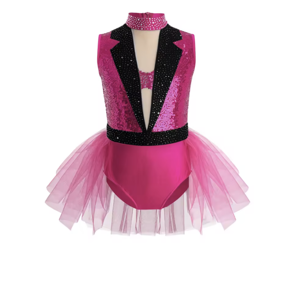 Hot Pink Girls' Sparkle Tulle Ballet Dress