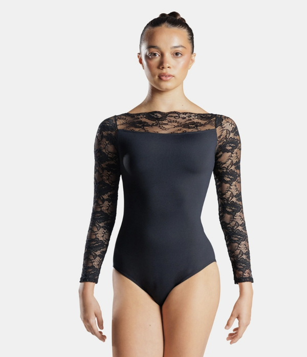 1st Position Long Sleeve Lace Yoke Leotard