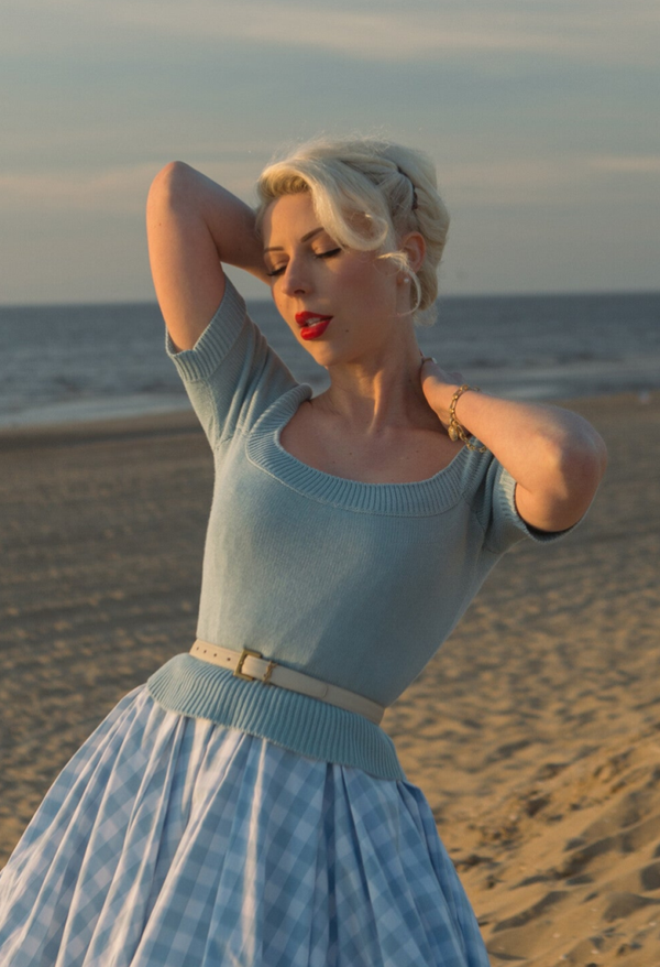 Knitted top ''Myosotis'' 1950s Vintage Style Based Design