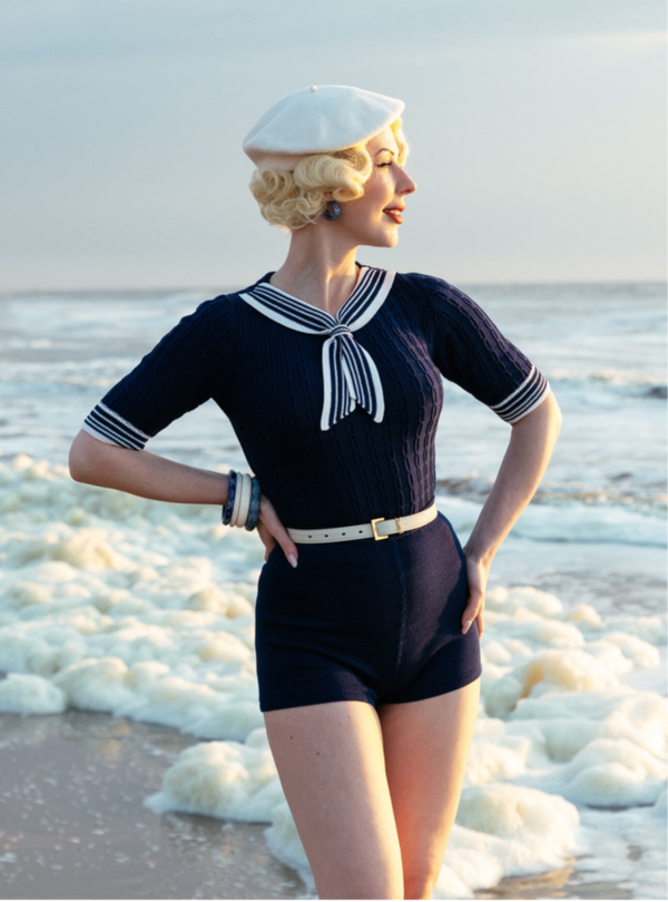 Summer Set “Harlow” – 100% Cotton, 1930s Sailor Inspired Design