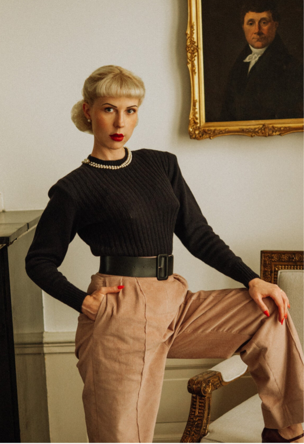 Knitted Top “Isatis” – 1940s Vintage Merino Wool & Cashmere Design