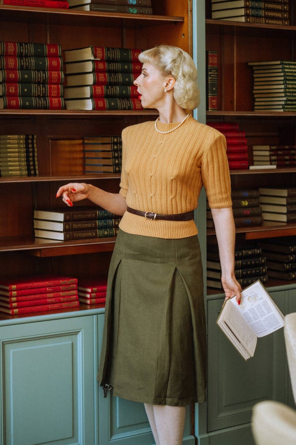 Ingrid Skirt — 1940s Inspired Linen Skirt l FioreVDesigns x GibsonGirls