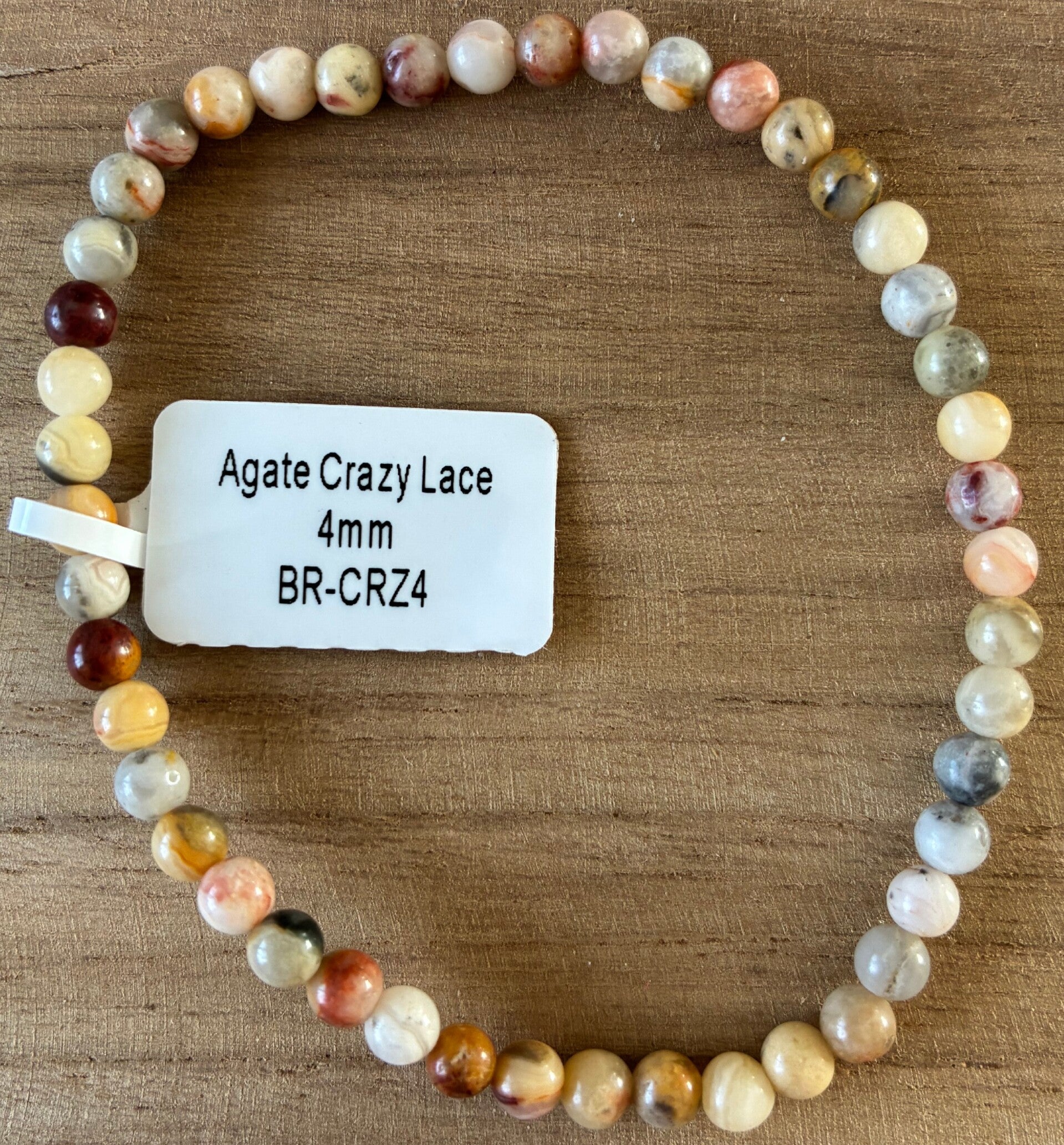 Bracelet Agate Crazy lace 4mm