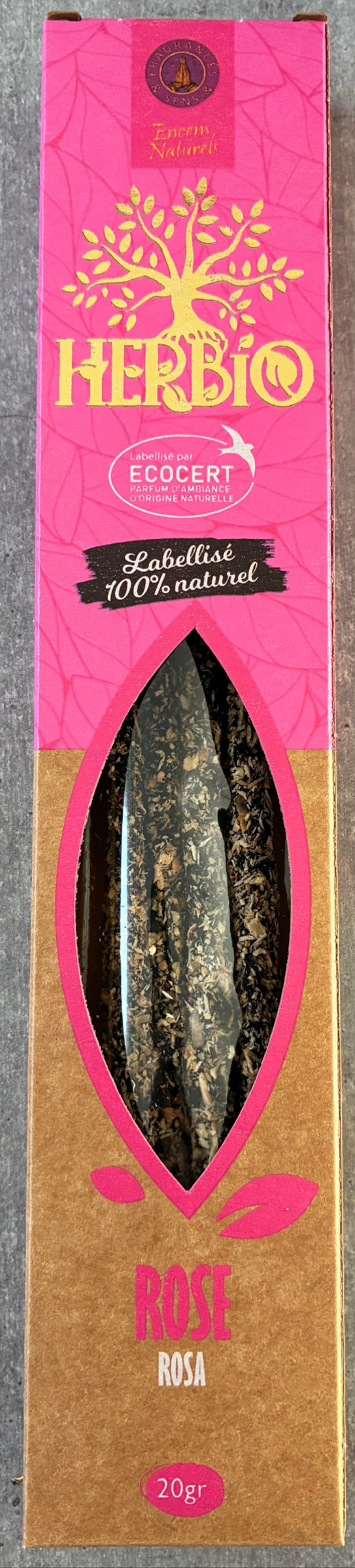 Encens Ecocert Herbio à la rose 20g