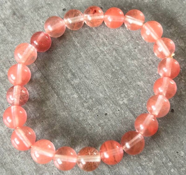 Bracelet en quartz rose 8mm