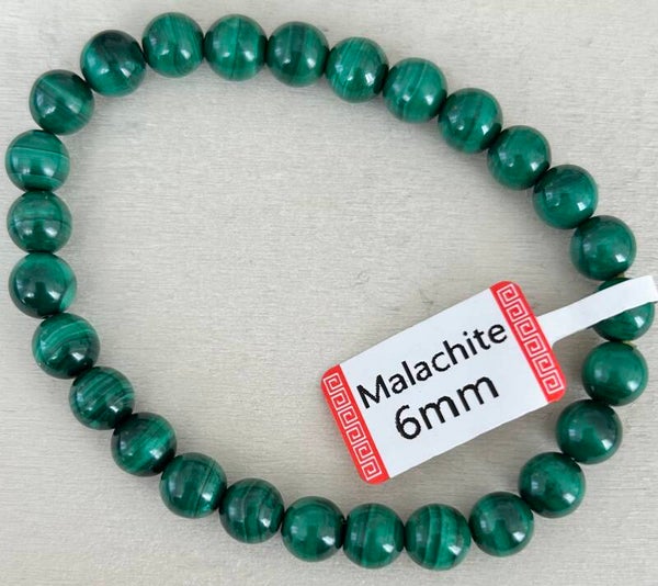 Bracelet Malachite claire grade AAA 6mm