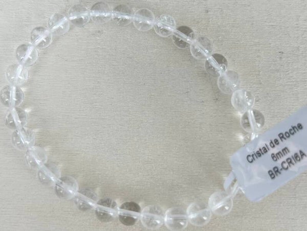 Bracelet cristal de roche grade A 6mm