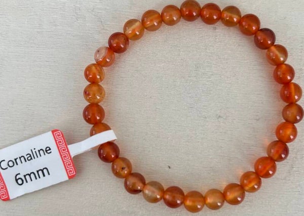Bracelet Cornaline grade A 6mm