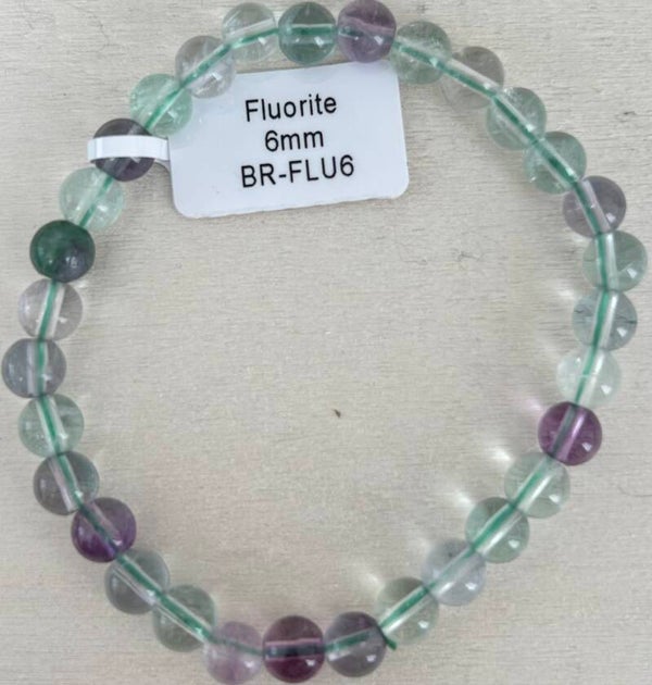 Bracelet Fluorite multicolore 6mm