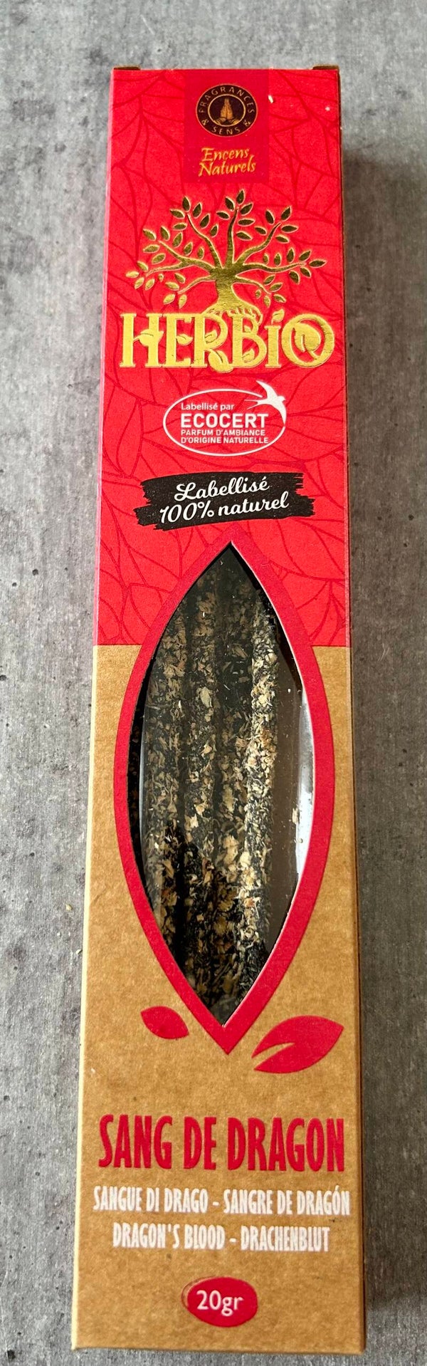 Encens ecocert Herbio Sang de Dragon 20g