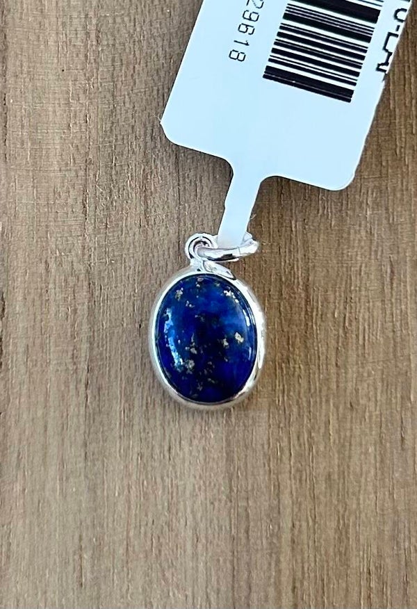 Pendentif ovale en argent 925 Lapis lazuli grade AA 13mm