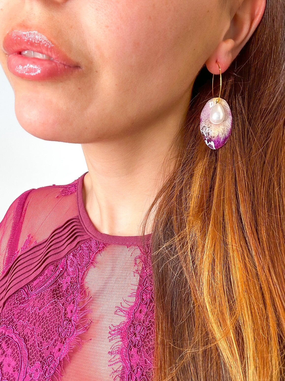 Orecchini Petali Orchidea