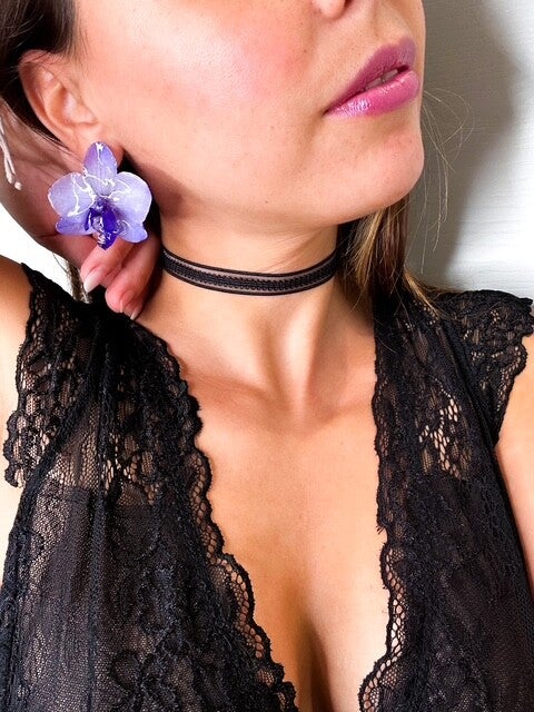 Orecchini Orchidea Viola