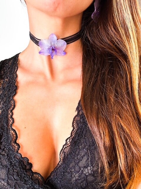 Choker Orchidea Viola