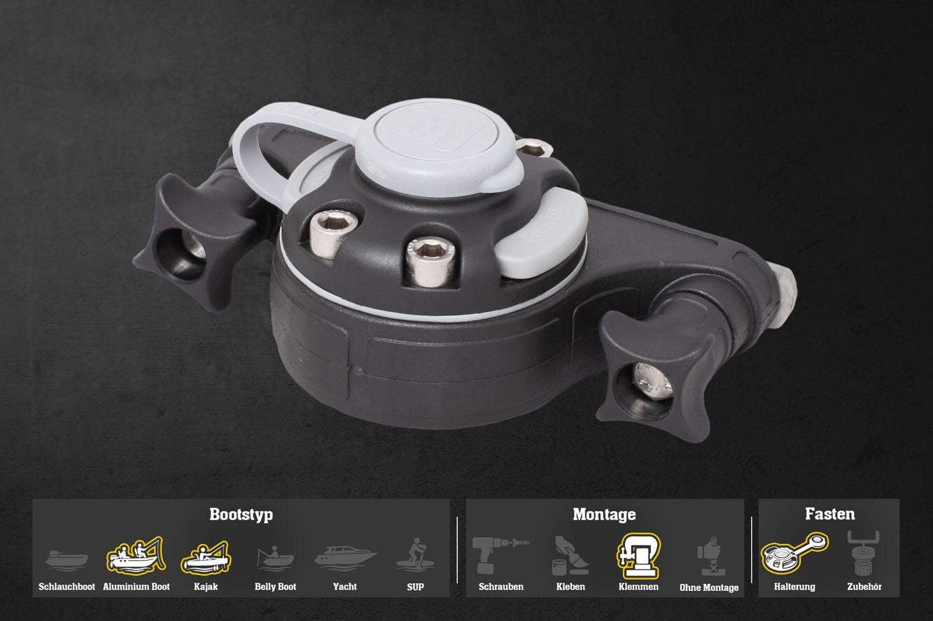 Fasten Halterung [C-Shaped Basis] Vertikale Instal. Kajaks Montage: Klemmen