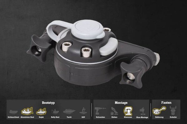 Fasten Halterung [C-Shaped Basis] Vertikale Instal. Kajaks Montage: Klemmen