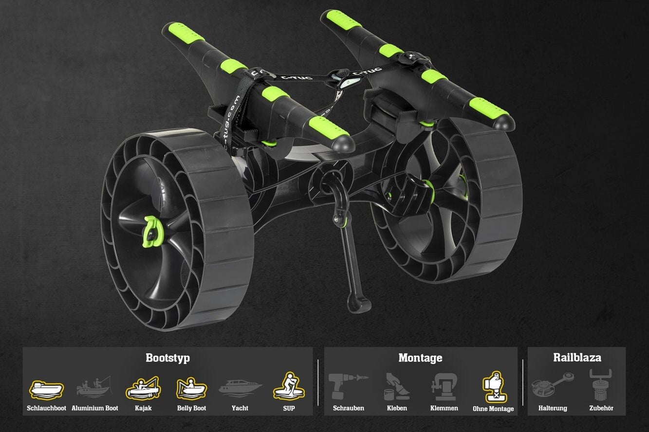 Railblaza C-TUG R SandTrakz Transportwagen mit weichen Gummireifen Kayak