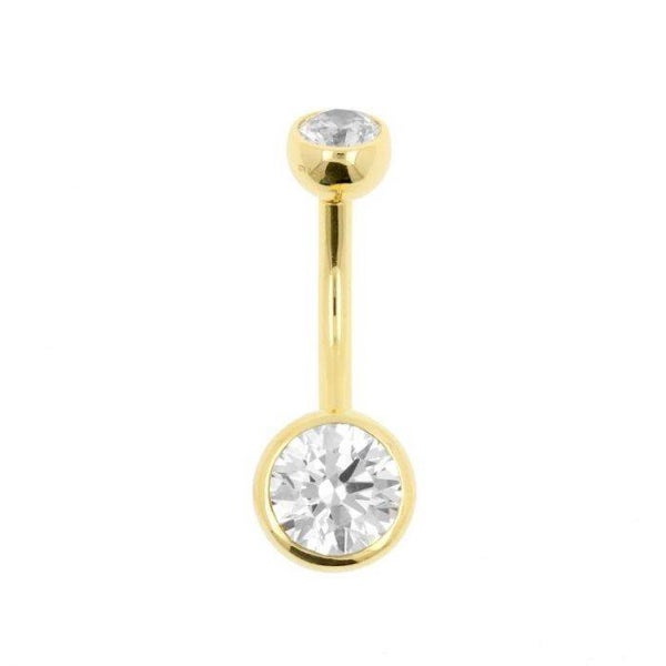 Gouden Navelpiercing Met Premium Zirkonia