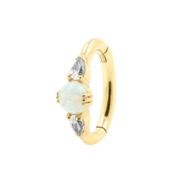 Navel Clicker - Opaal En Zirkonia