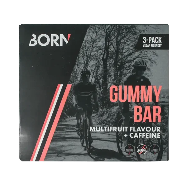 BORN Gummy bar multifruit flavour + caffeine 30g