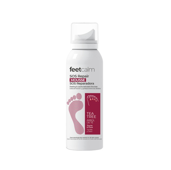 Feetcalm SOS Skin Repair Mousse voor huid en nagels die gevoelig zijn voor schimmels.
