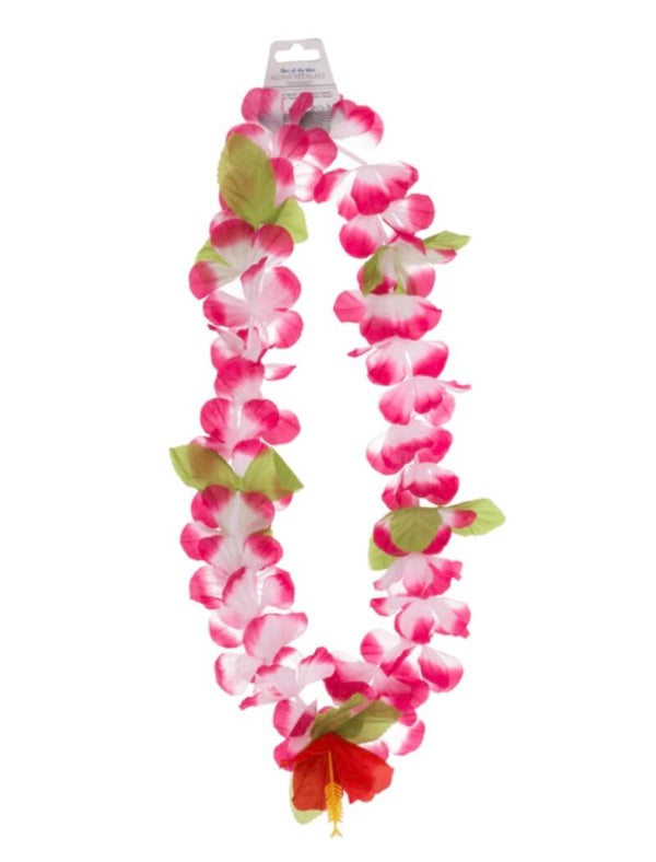 Hawaii krans - flower power pink/wit