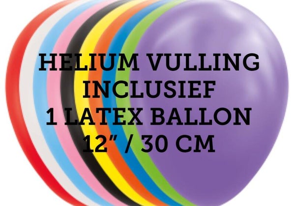 Latex ballon -  inclusief  helium vulling 12"/30 cm