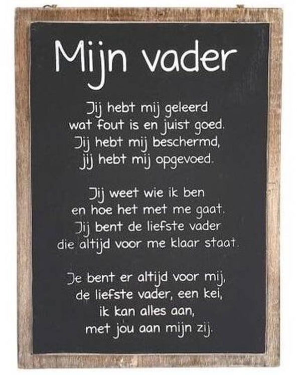 Mijn vader - tekstbord woodart