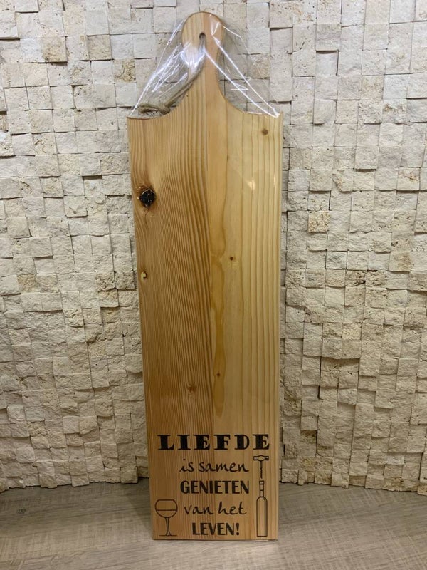 Liefde is samen genieten  - tapas / borrelplank hout