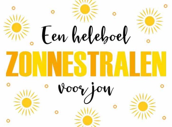 Een heleboel zonnestralen voor jou  - wenskaart