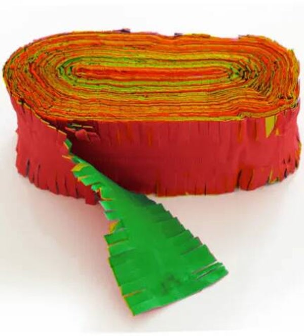 Crêpe slinger - geel rood groen brandvertragend