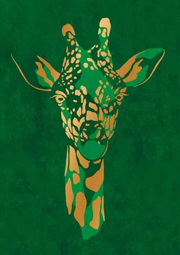 Giraf - wenskaart gold rush