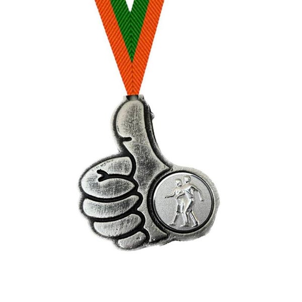 4Daagse - wandel medaille duim zilver met lint naar keuze