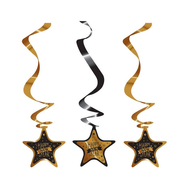 Happy new year - swirl hangdecoraties