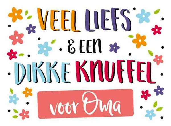Veel liefs en een dikke knuffel voor oma - wenskaart