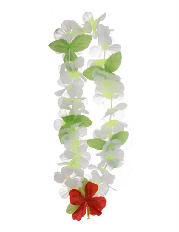 Hawaii krans - flower power wit